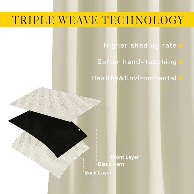 NICETOWN Room Darkening Window Curtains 90 inch Length, Thermal Insulated - Image 3