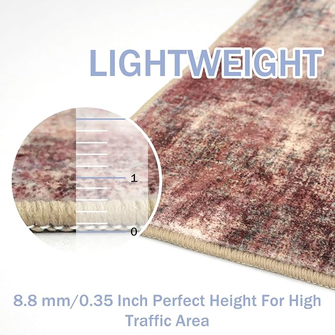 Abstract Runner Rug 2x6 Ft Washable Runners - Image 6