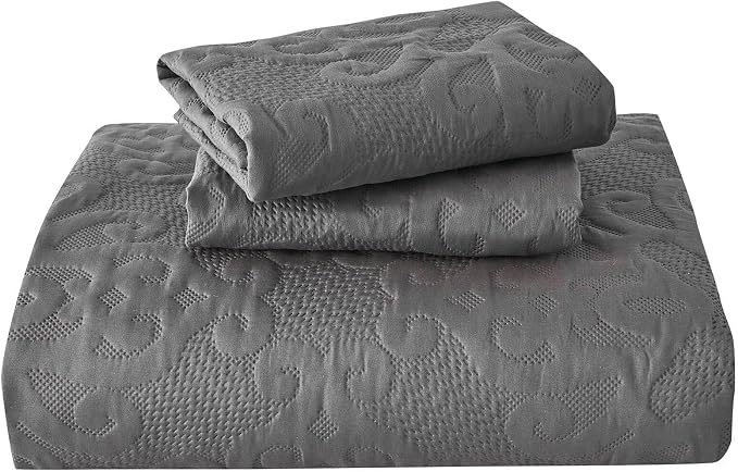 Kingnex Oversized King Bedspreads 128x120 Dark Grey | Lightweight, Extra Wide - Image 9