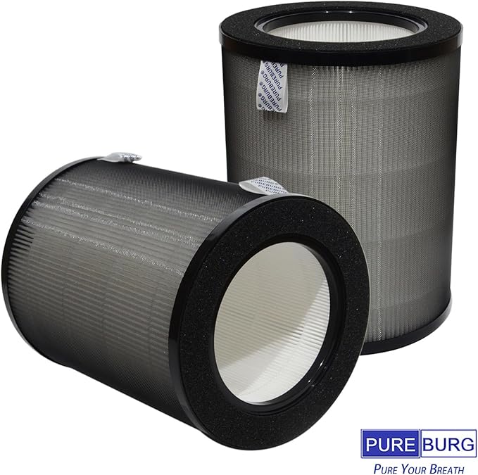 PUREBURG DR-HPA019 Replacement Filter Compatible with Dreo MC710S Air Purifier Tower Fan 45" 2-in-1,2-Pack H13 HEPA Activated Carbon Air Clean Dust VOCs Odor