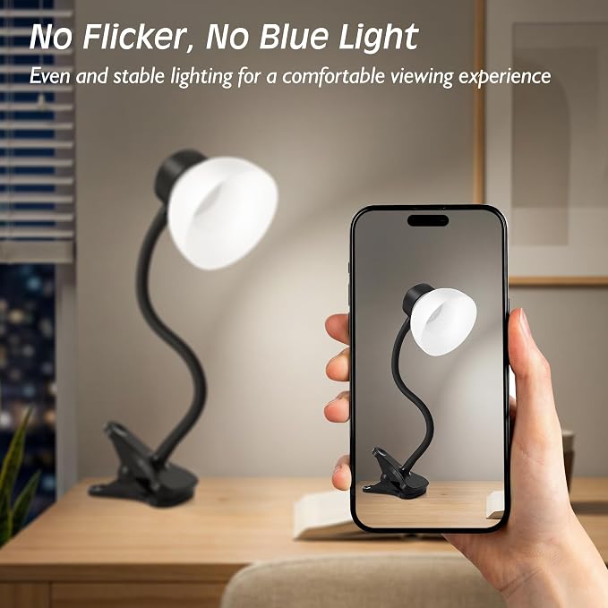 Desk Lamps for Home Office, Small LED Reading Lamp, 5000K Eye-Care Desk Light | - Image 3