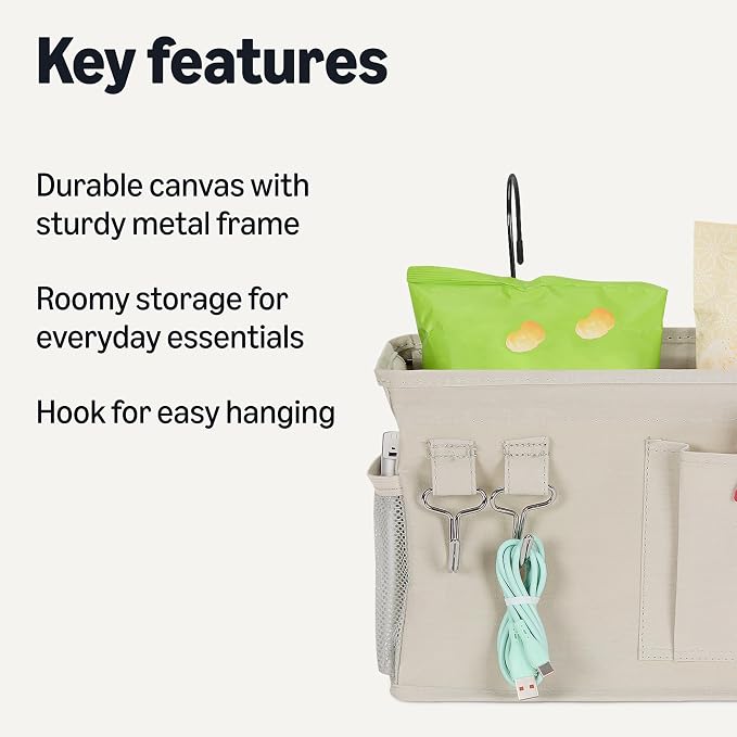 Amazon Basics Bedside Caddy Hanging Storage Organizer - Image 2