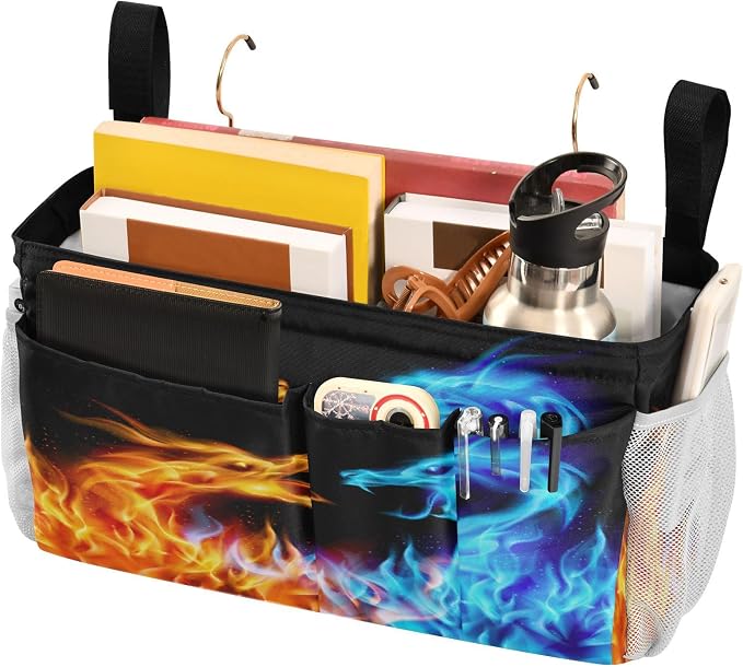 Dragons Fire tag8 Bedside Caddy Storage Bag Bedside Organizer - Image 3