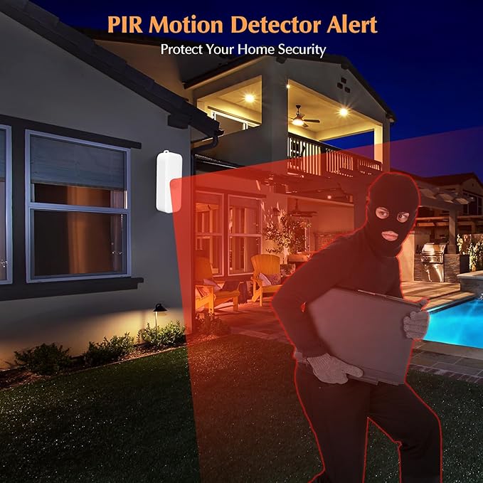 eMylo WiFi Motion Sensor 2 Pack, Smart Wireless Presence Sensor Detector with App Notification Alert, Home Security System PIR Motion Detector Compatible with Smart Life App(2.4 GHz Wi-Fi Required)