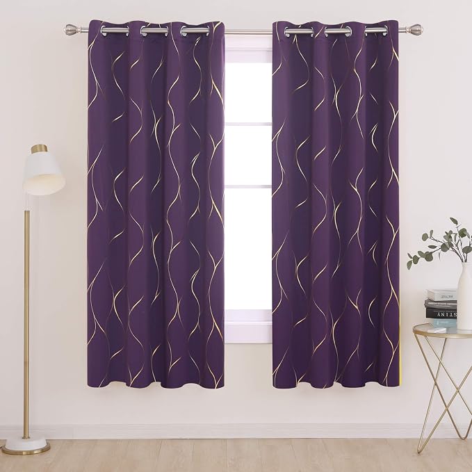 Deconovo Curtains for Living Room, Pattern Blackout Curtains 72 Inches Long | - Image 2