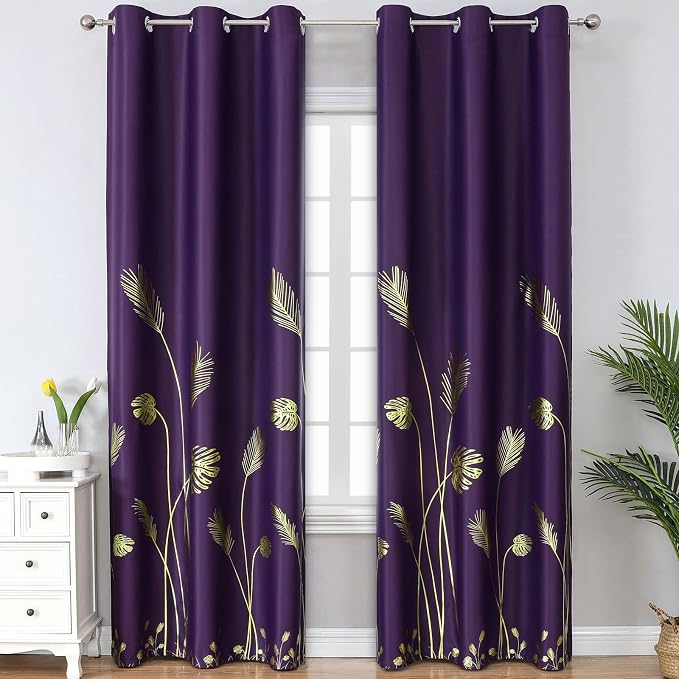 Purple Blackout Curtains for Living Room by ESTELARTEXTILER
