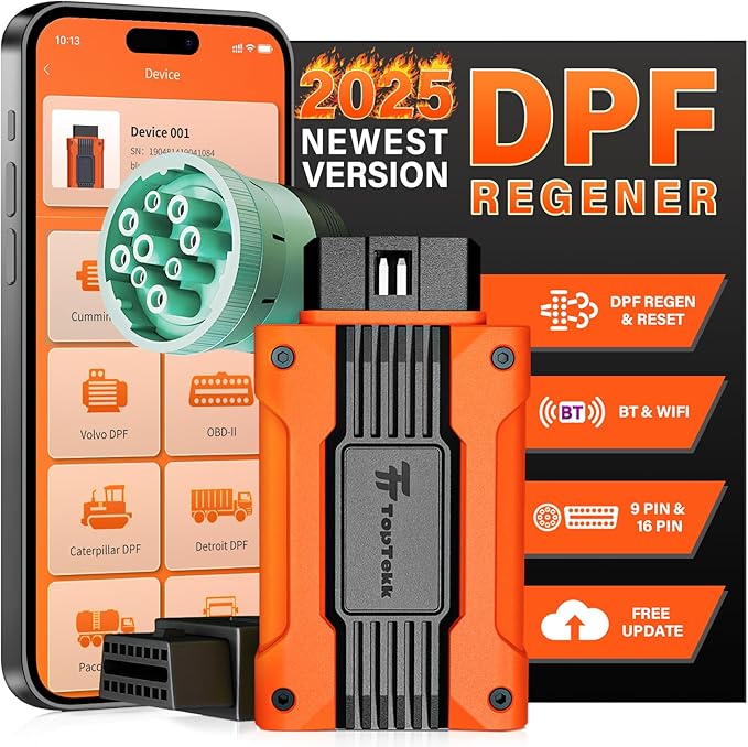 TopTekk for DPF Reset and Regeneration Tool, Compatible with Caterpillar Engines, Emergency Regeneration and DPF Error Code Clearing