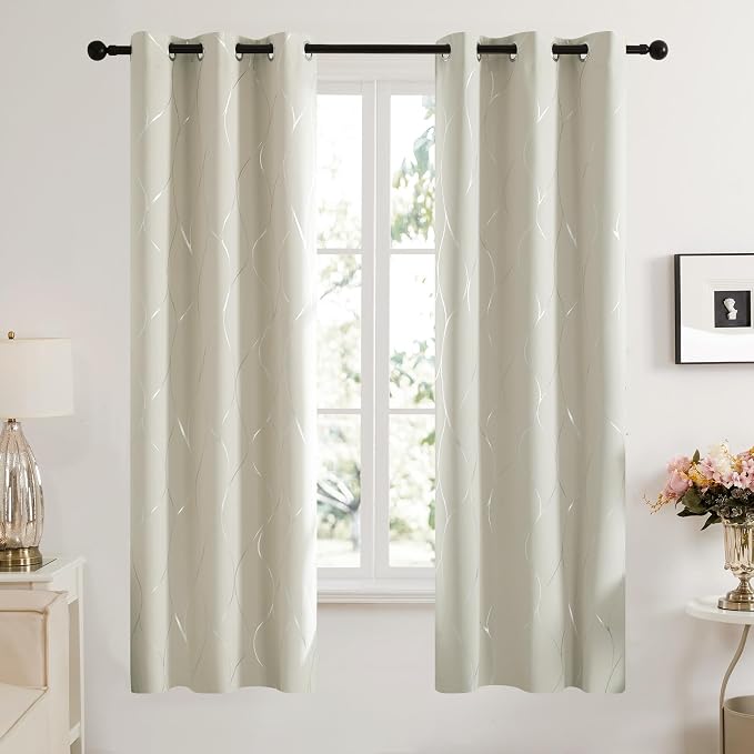 Deconovo Curtains for Living Room, Pattern Blackout Curtains 84 Inches Long | - Image 2