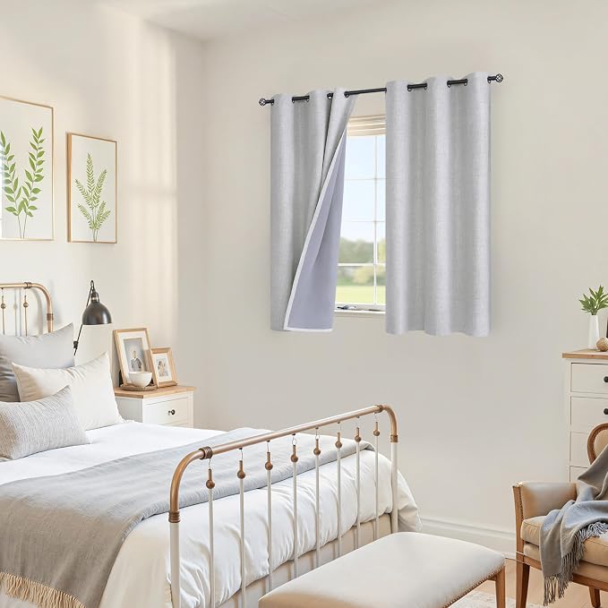 YoungsTex Linen Blackout Curtains 40 Inches Long - Image 4