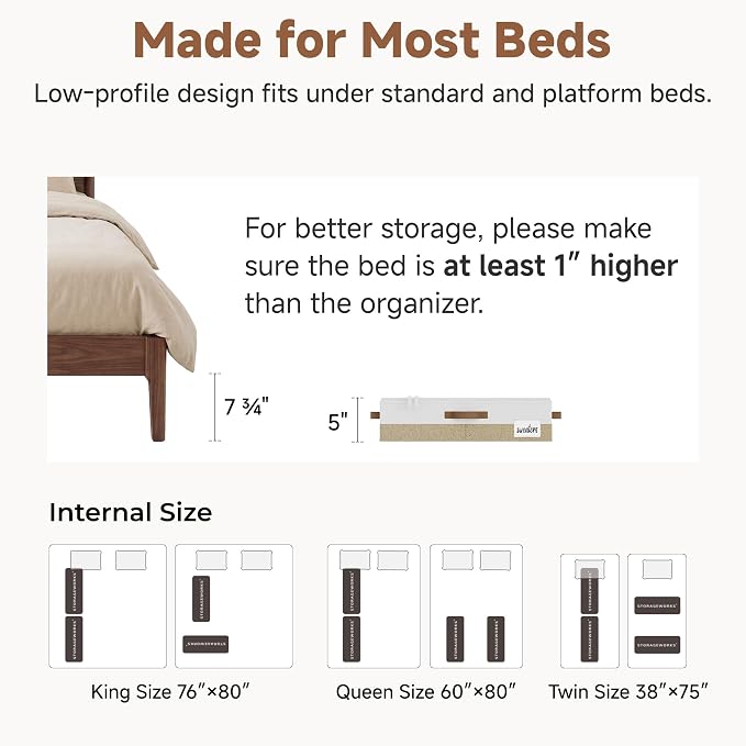 StorageWorks 5 Inch Low Profile Under Bed Storage Containers - Image 6