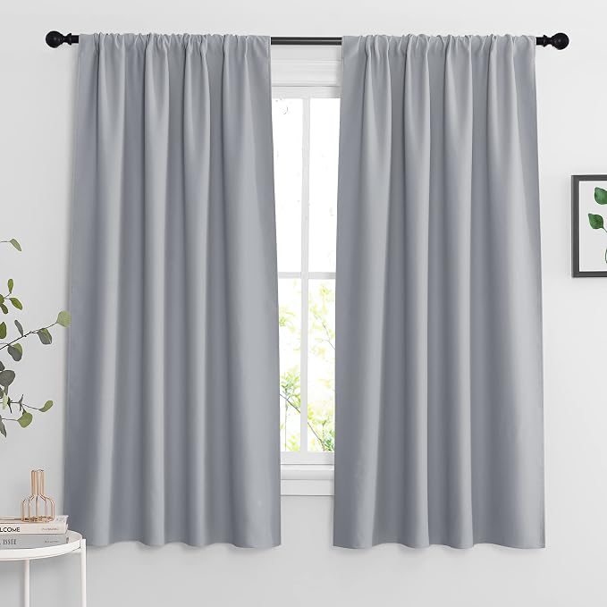 RYB HOME Blackout Curtains for Bedroom Living Room Nursery 63 inches Long | by RYBHOME