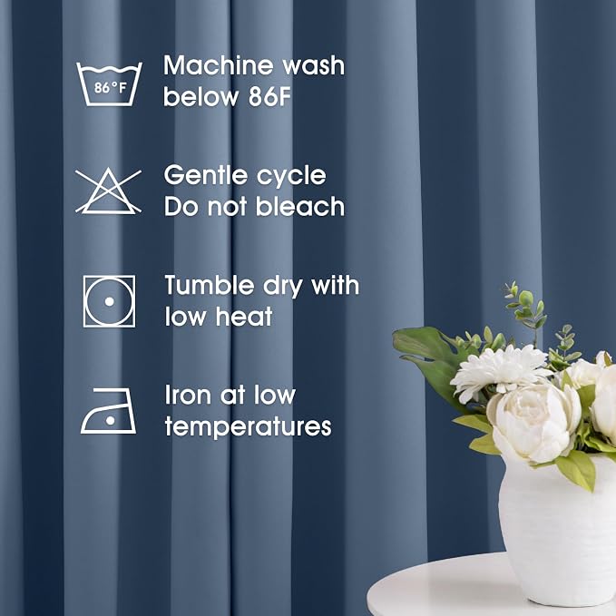 HOMEIDEAS Stone Blue Blackout Curtains 52 X 63 inches Long 2 Panels Room - Image 5