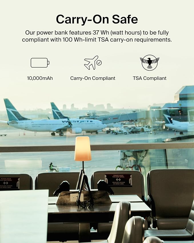 Belkin Portable Charger, Power Bank with Integrated Cable 10000 mAh 20W - Fast Charge USB C Power Delivery - iPhone 17, Air, Pro, Pro Max, iPad, AirPods, Apple Watch, Galaxy S25, & More - White
