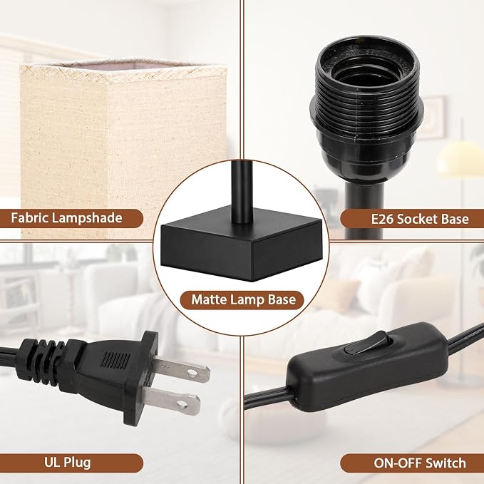 aooshine Small Bedside Table Lamp - Image 3