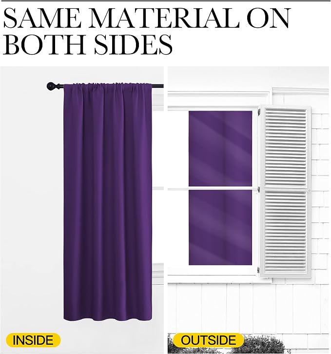 NICETOWN RV Blackout Curtains for Camper Windows, Royal Purple, Short Blackout - Image 5
