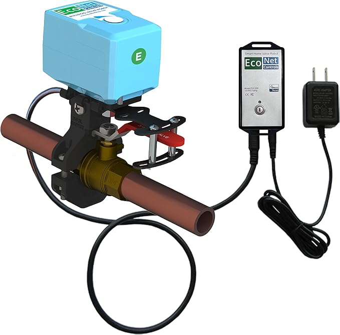 EcoNet Controls EVC200-HCSML The Bulldog Valve Robot, Z-Wave Water Valve, Smart Home Controller Required, Easy to Install and No Plumbing Required, Valves up to 1.5"
