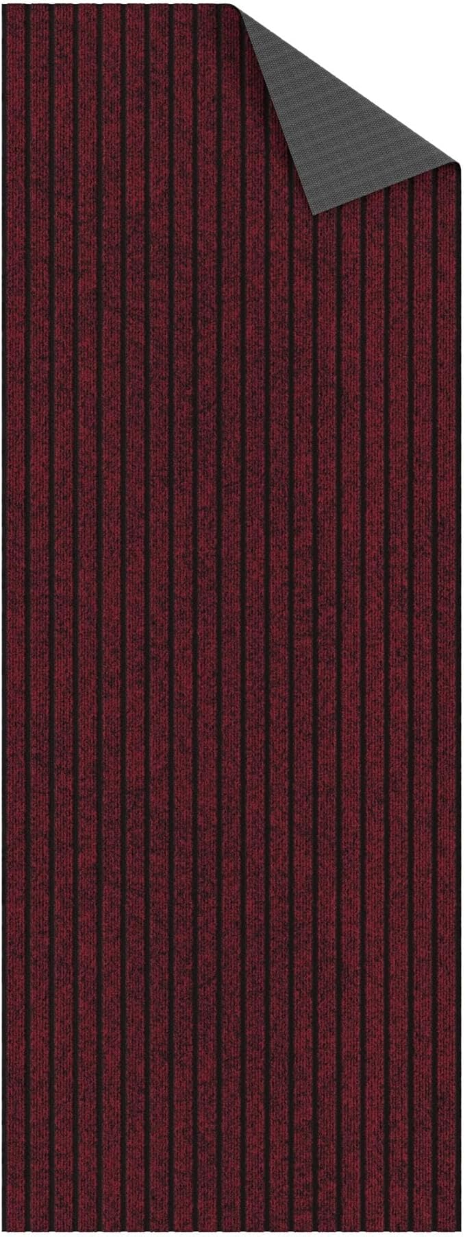 Ottomanson 2'7" x 6' Hallway Runner with Scraper Pile Extra Durable Non-Slip Rug Mat for Indoor & Outdoor Use - Ideal for Kitchen, Entryway, Patio & Garage - High-Traffic Carpet, Red