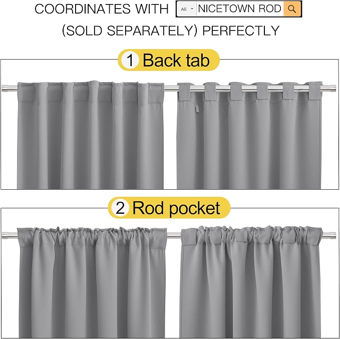 NICETOWN Blackout Curtain Panels Window Draperies - Image 3