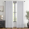 MIULEE 100% Blackout Linen Curtains 42 x 72 Inch Grayish White 2 Panels | by MIULEE
