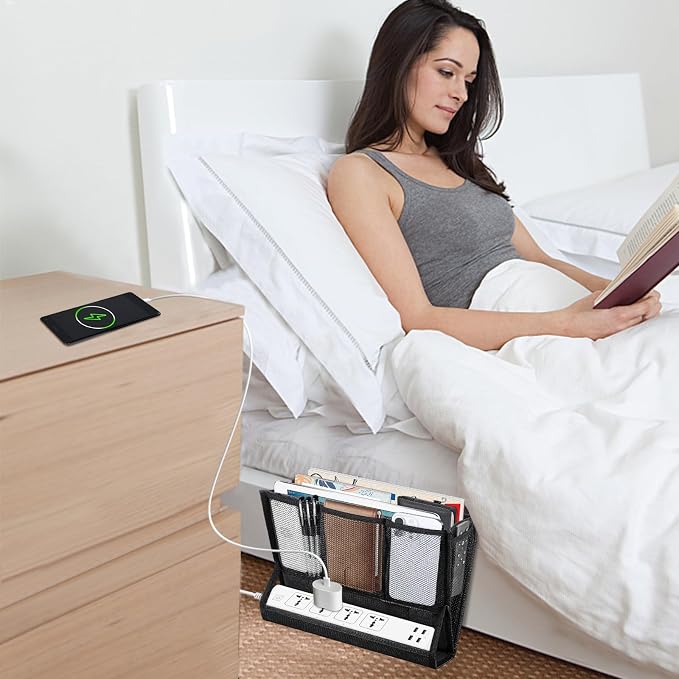 AKAYOK Bedside Caddy Hanging Bed Organizer Storage Bag Pocket - Image 5