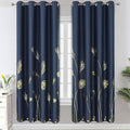 Navy Blue and Gold Blackout Curtains by ESTELARTEXTILER