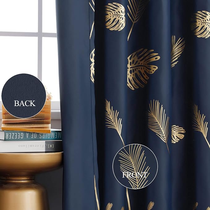 Navy Blue Blackout Curtain Extra Wide - Image 5