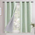 YoungsTex Light Sage Green Linen Blackout Curtains 48 inch Length by YoungsTex