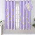 Lilac Blackout Curtains for Bedroom, Room Darkening Gold Palm Tree Pattern by ESTELARTEXTILER