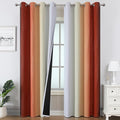 Burnt Orange and Greyish White Ombre Blackout Curtains 52Wx90L Inch Long | by ESTELARTEXTILER