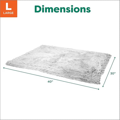 Furhaven Waterproof Throw Blanket for Dogs & Indoor Cats, Washable - Shaggy Plush Calming Long Faux Fur & Velvet Dog Blanket - Mist Gray, Large