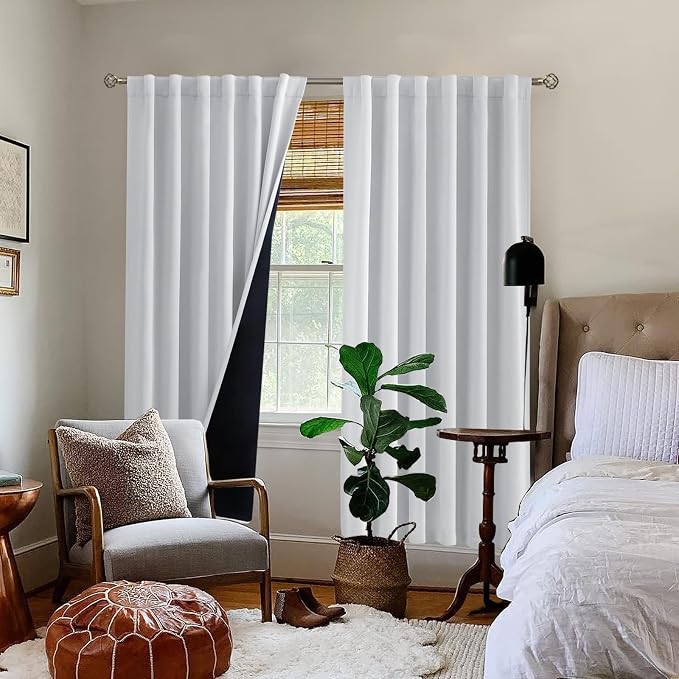 BGment Greyish White 100% Blackout Curtains 72 Inches Long - Image 9