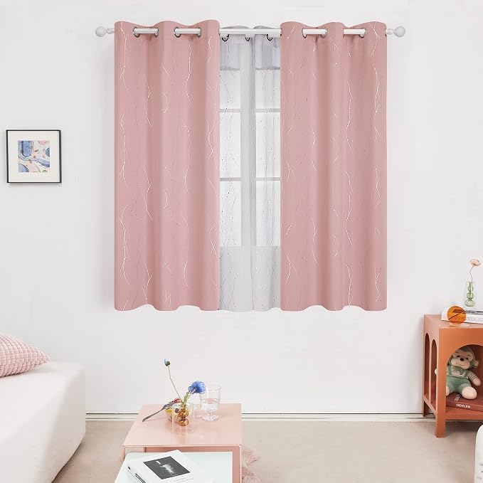 Deconovo Living Room Curtains 63 Inches Long, Thermal Insulated, Room Darkening - Image 2