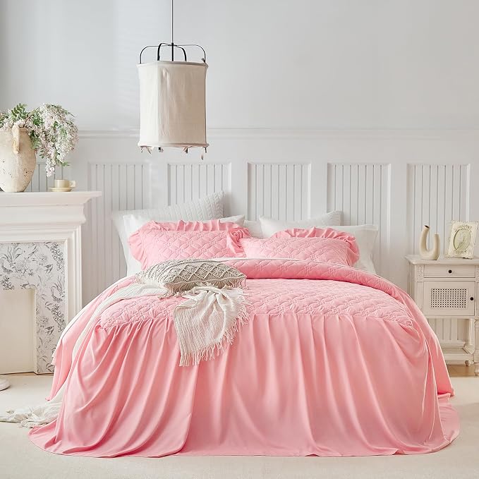 Ruffle Skirt Bedspread Set Flower Style - Image 4