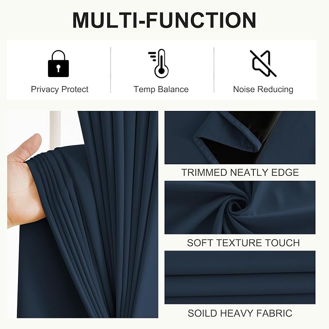 NICETOWN Farmhouse Curtains Thermal Insulated 100% Blackout Drapes Window - Image 5
