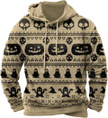 Halloween Hoodie Men Graphic Pumpkin Ghost Printed Sweatshirt Casual Trendy Long Sleeve Halloween Hooded Tops with Pockets
