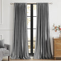 PRIMROSE Dark Grey Velvet Curtains 102 inch Long by PRIMROSE