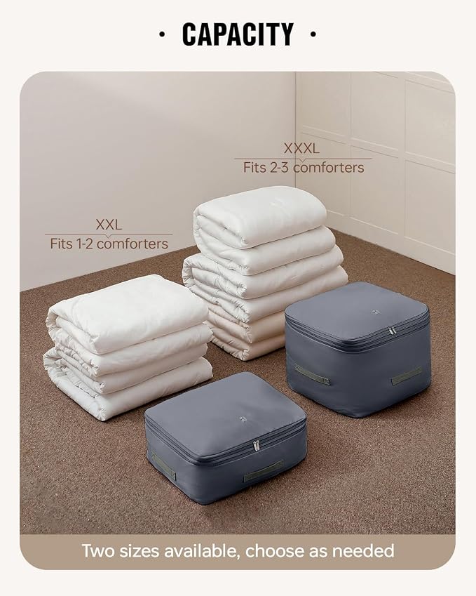Eachy 2-Pack Comforter Storage Bag Blanket Storage Bags, Compression Storage - Image 5