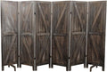 Premium Home 6-Panel Room Divider – Rustic Brown Barn Door, K Pattern Folding by PremiumHomeDecor