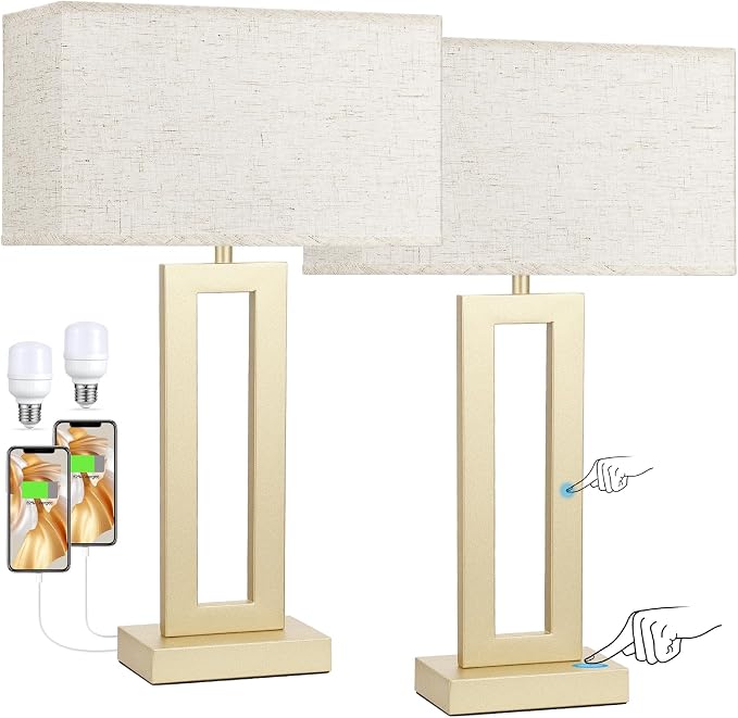 Seealle 22" Tall Bedroom Lamps for Living Room - Image 8