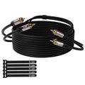 RCA Cable 15FT, 2RCA Male to 2RCA Male Stereo Audio Cable,【Oxygen-Free Copper, Hi-Fi Sound, Double Shielded】2 RCA Car Audio Subwoofer Cord for Home Theater, HDTV, Amplifier, Hi-Fi System, Speaker