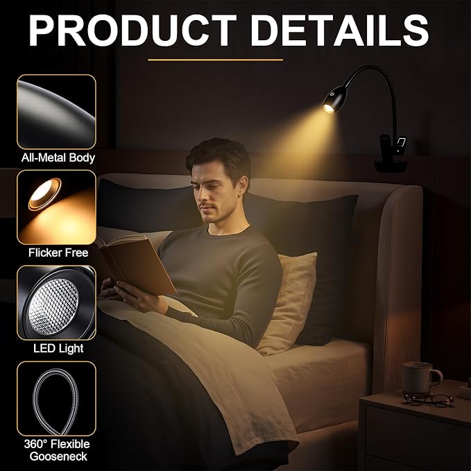 1 Pcs LED Clip on Reading Light - Image 6