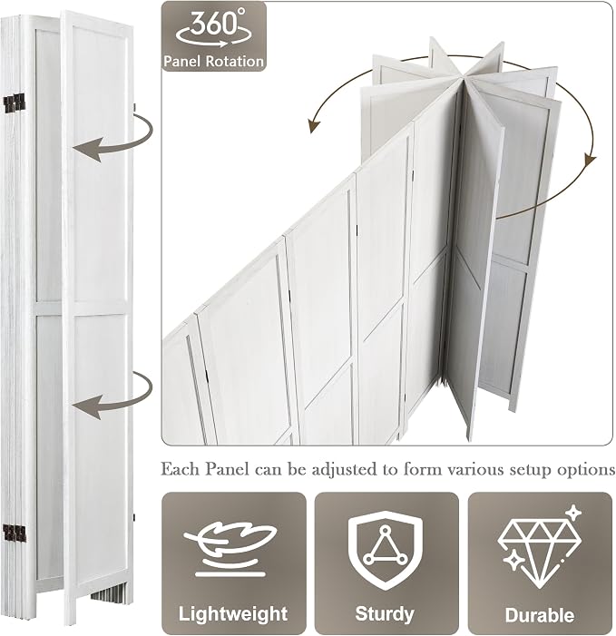 WelFurGeer 6 Panel Room Divider Screen - Image 5