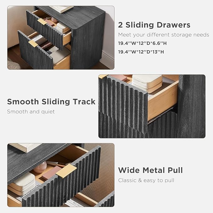T4TREAM 23'' Fluted Nightstand - Image 7