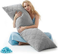 BEDELITE Cooling Body Pillow, Memory Foam Filled, Light Grey, 20x54 Inches | by BEDELITE