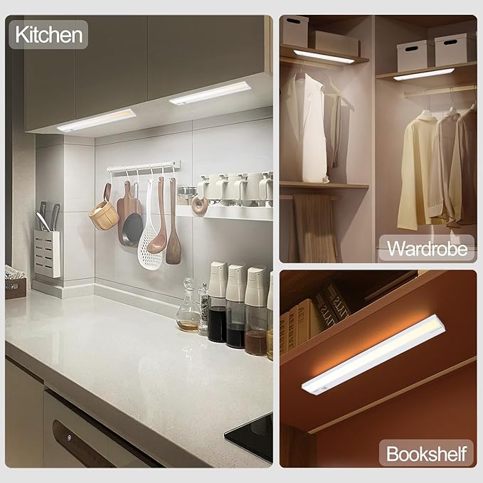 Ansen 4Packs of Under Cabinet Lighting Hardwired, 48IN 26W 1720LM, Dimmable Led Light for Kitchen/Bar/Closet, CRI>92, R9>90, 3 Color Temperature, 3000K/4000K/5000K(Warm White, Cool White, Daylight)