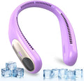 Portable Neck Fan,Personal Wearable Bladeless Fan,LED Display,4-Speeds,6000mAh USB Rechargeable,360° Strong Cooling Wind,Hands Free,White Elephant Gift,Christmas Gifts for Men Women Dad Mom (Purple)