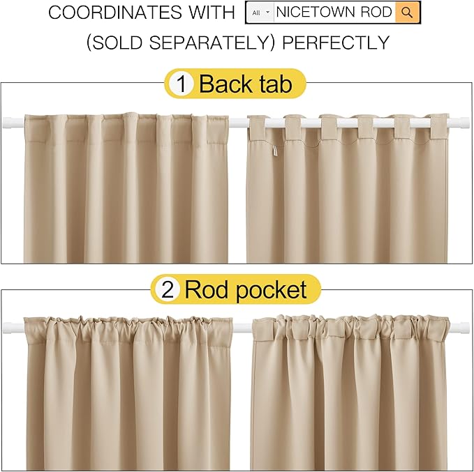 NICETOWN Blackout Curtain Panels Window Draperies - Image 3