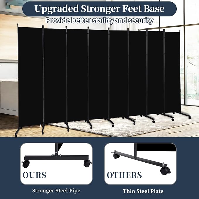 Room Divider 6 Panel-176''Wide Folding Privacy Screen, Large Partition Wall | - Image 2