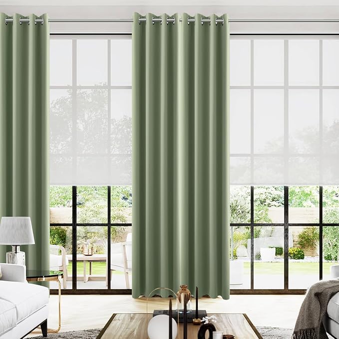 KOUFALL 96 Inch Curtains 2 Panels Set Drapes 96 Inches Long by KOUFALL