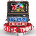 HBUDS Sewer Camera with 512Hz Sonde, Self Leveling 165ft Drain Camera with Meter Counter, 7mm Cable, 9" HD Screen 1080P Plumbing Cameras Snake with Light, 5100mAh Battery Pipe Inspection DVR 32GB